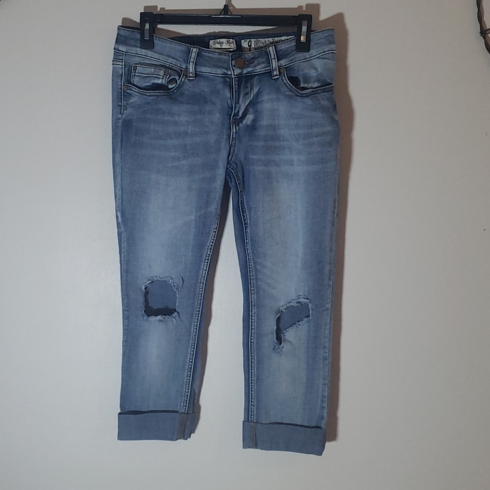 Indigo Rein Cuffed Cropped Jeans